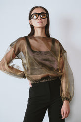 Aura Organza Sweater Bronze