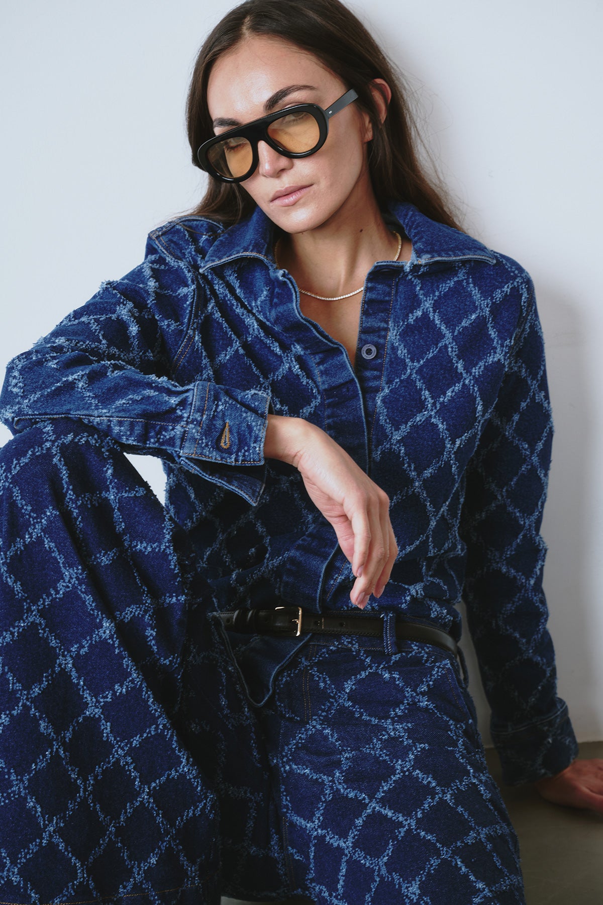 Flow Diamond Shirt Jacket Denim